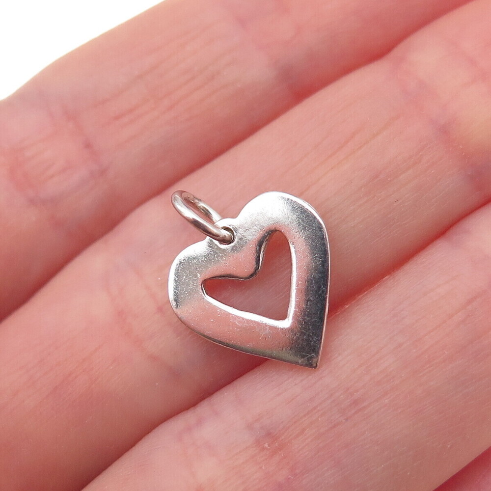 Stuller 925 Sterling Silver Vintage Open Heart Charm Pendant